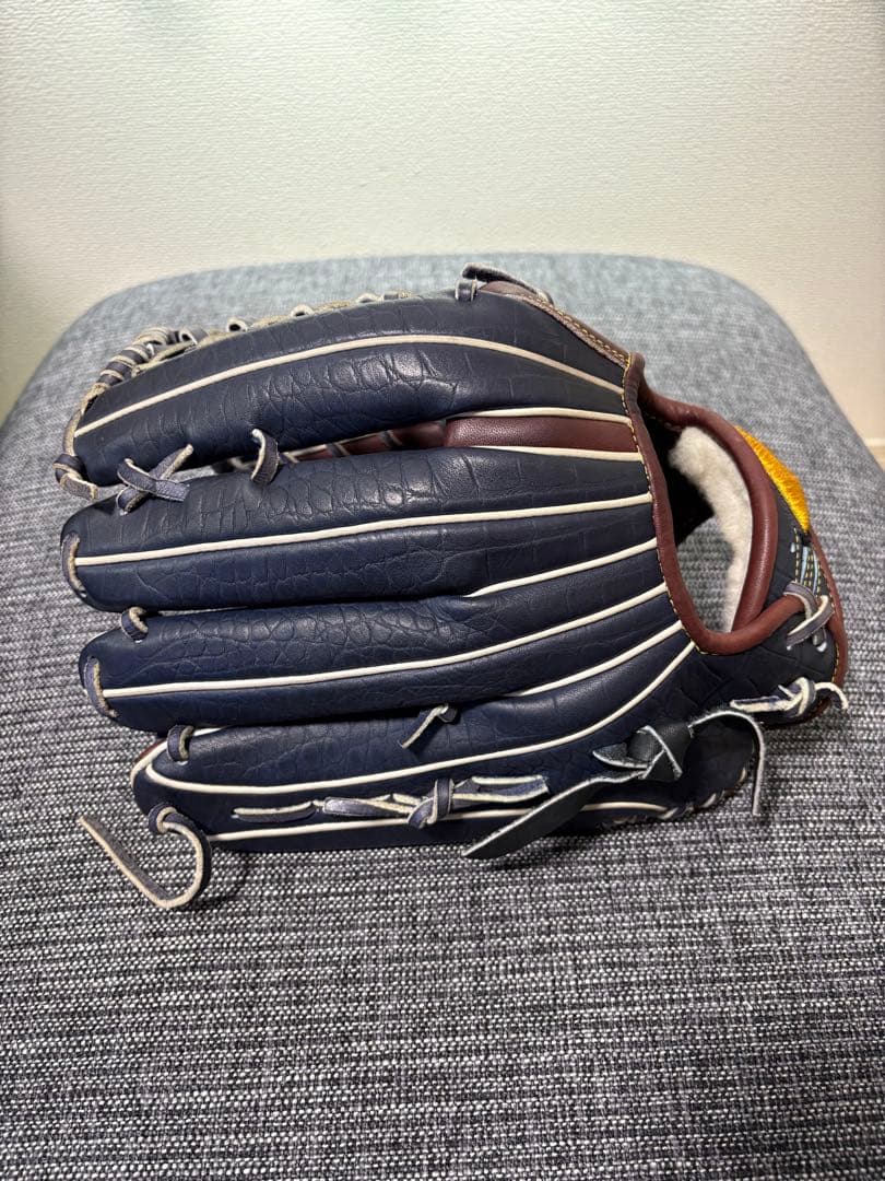 ミズノプロ 野球グローブ ネイビー/ブラウン