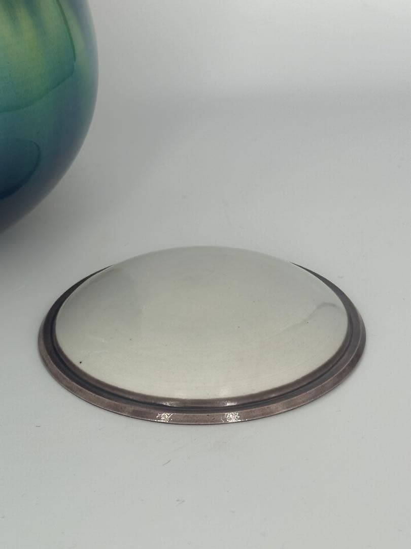 「セール中！！」 徳田八十吉 (正彦) 碧明釉水指　正彦銘　三代八十吉 共箱作品