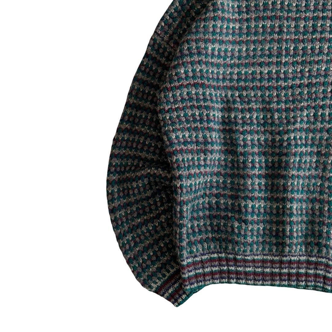 【希少】80s エディーバウアー ポップコーン シェットランドウールニット L