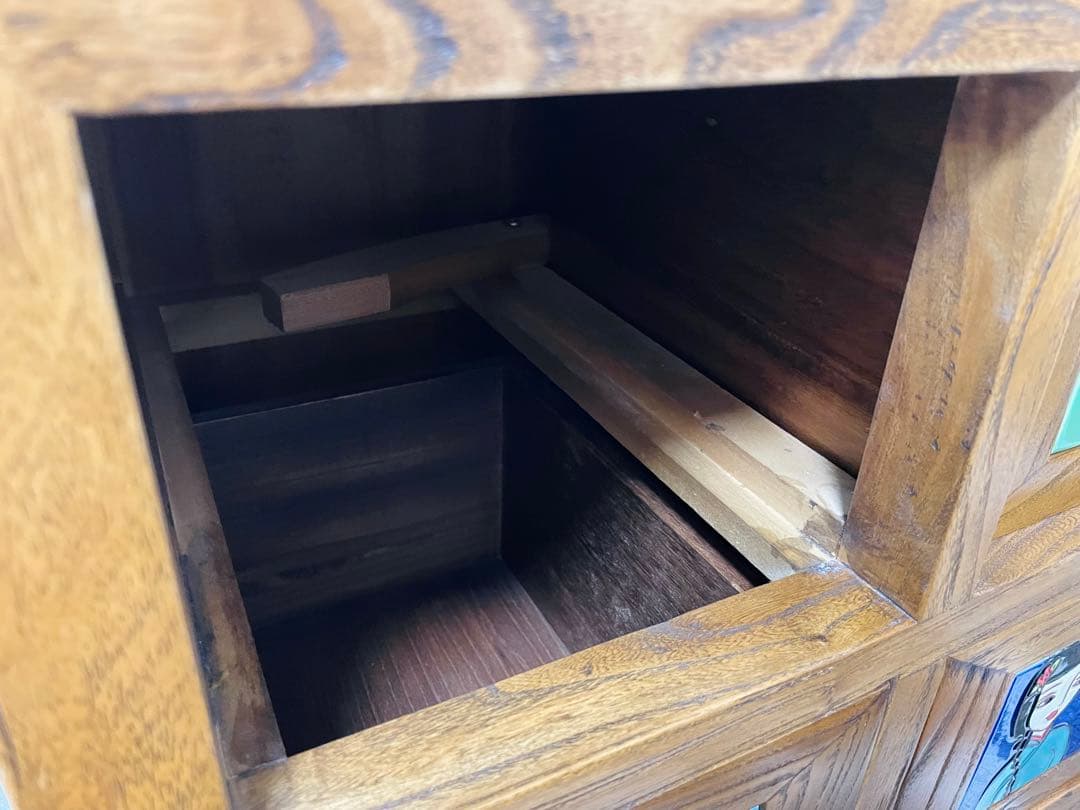 木製タンス 4引き出し 女性イラスト付き