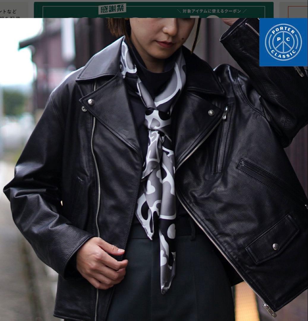 小物 PORTER CLASSIC SILK SCARF(GRAY(LOVE))