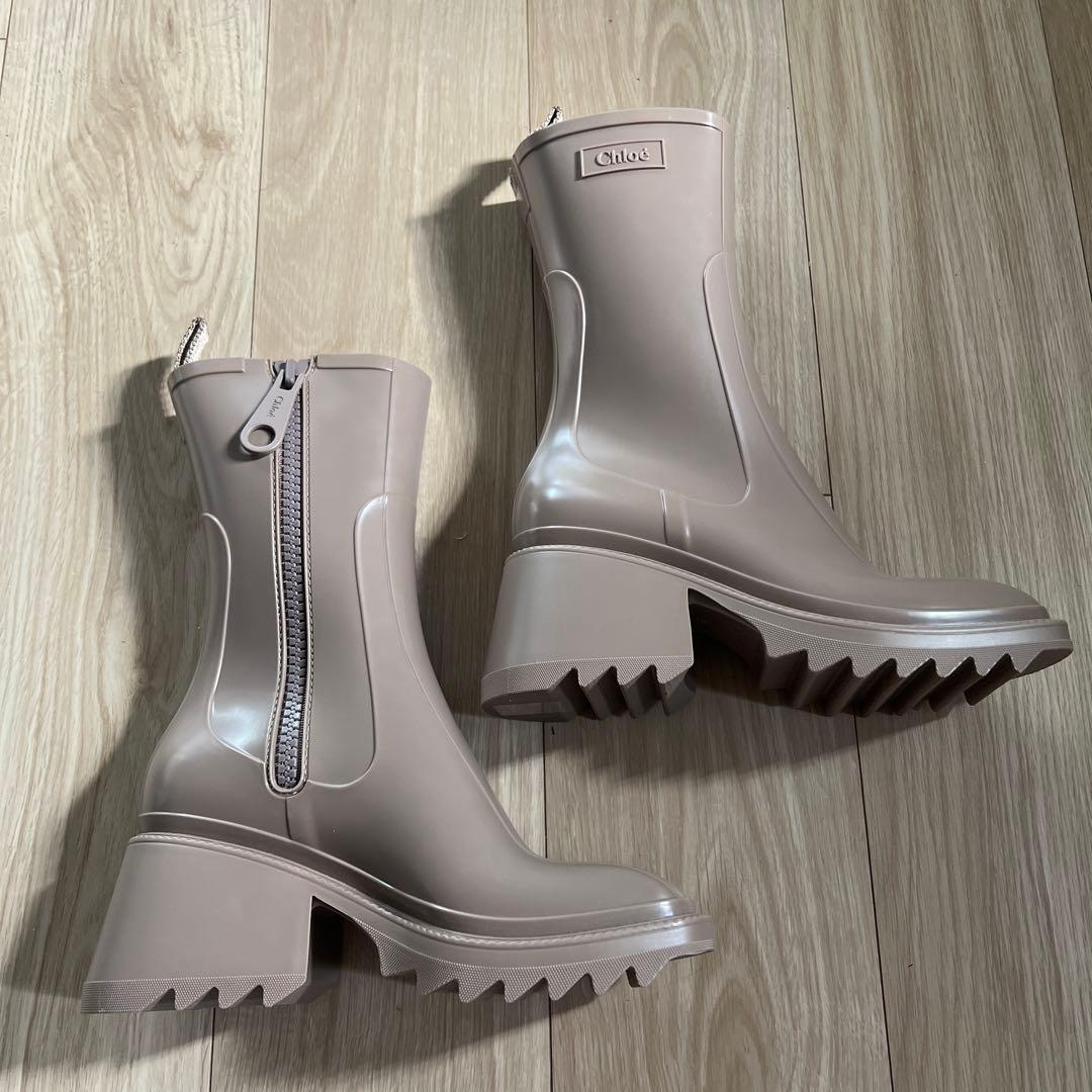 Chloé ベージュ レインブーツ