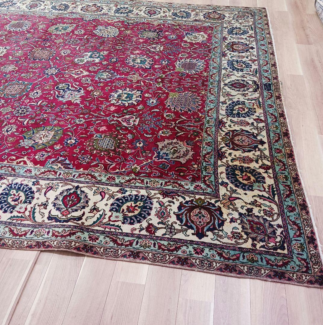 Y2023 ペルシャ絨毯 ウール 手織り 特大 412×313㎝ 工房サイン