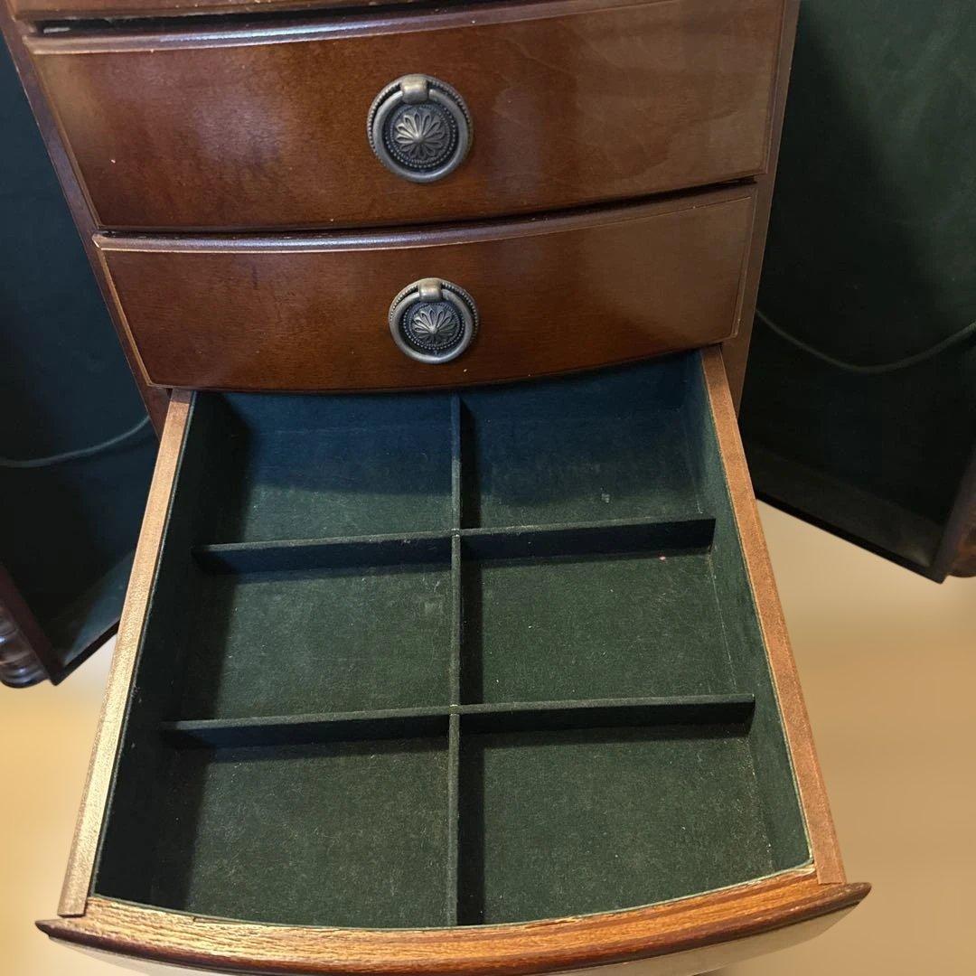 レア　ダークブラウン ジュエリーボックス ミラー付き