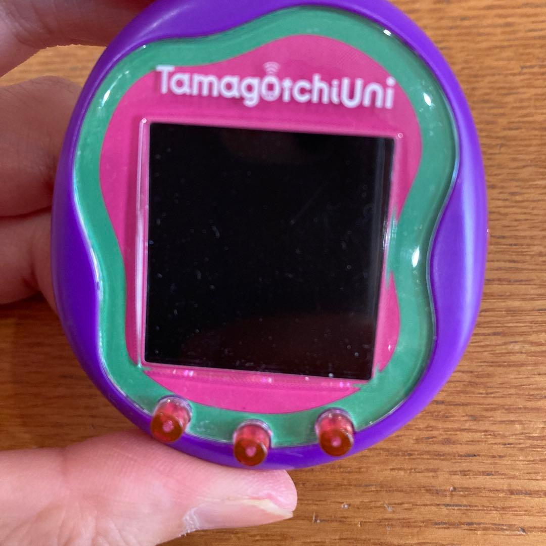 たまごっちユニ　パープル　ストラップ付き