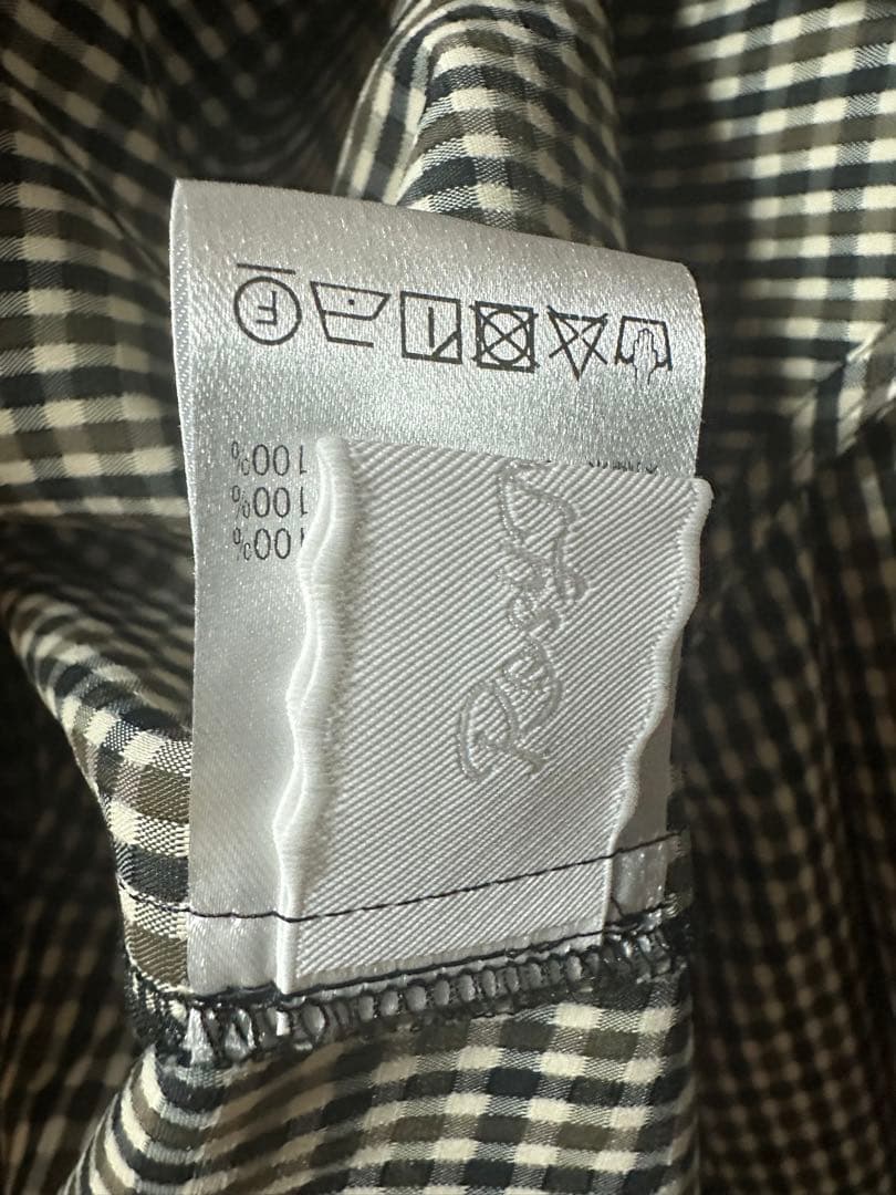 ロージーモンスター メロウフリルチェックシャツ　ブラウン