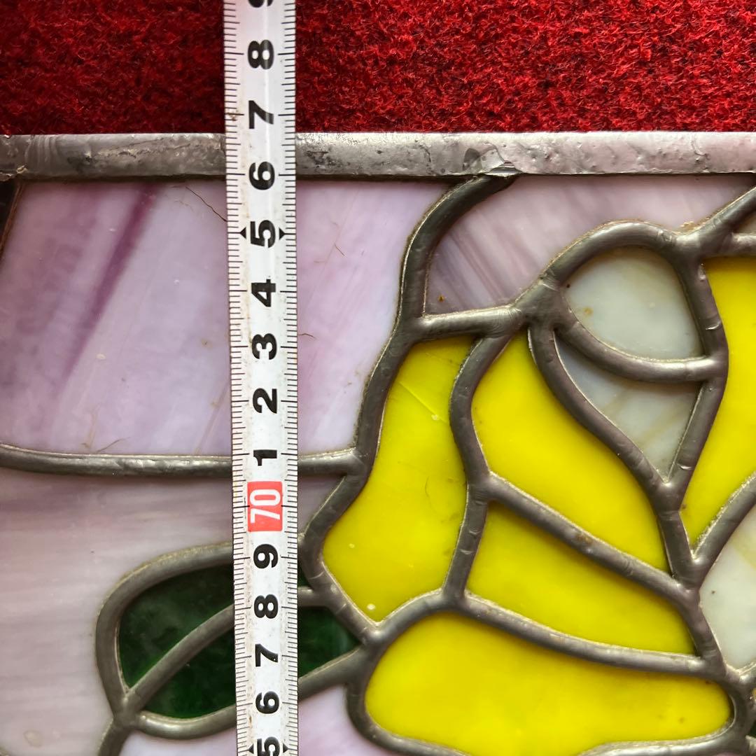 アンティーク　ステンドグラス　76.8×58㎝　タサコサ　東な8-0121④