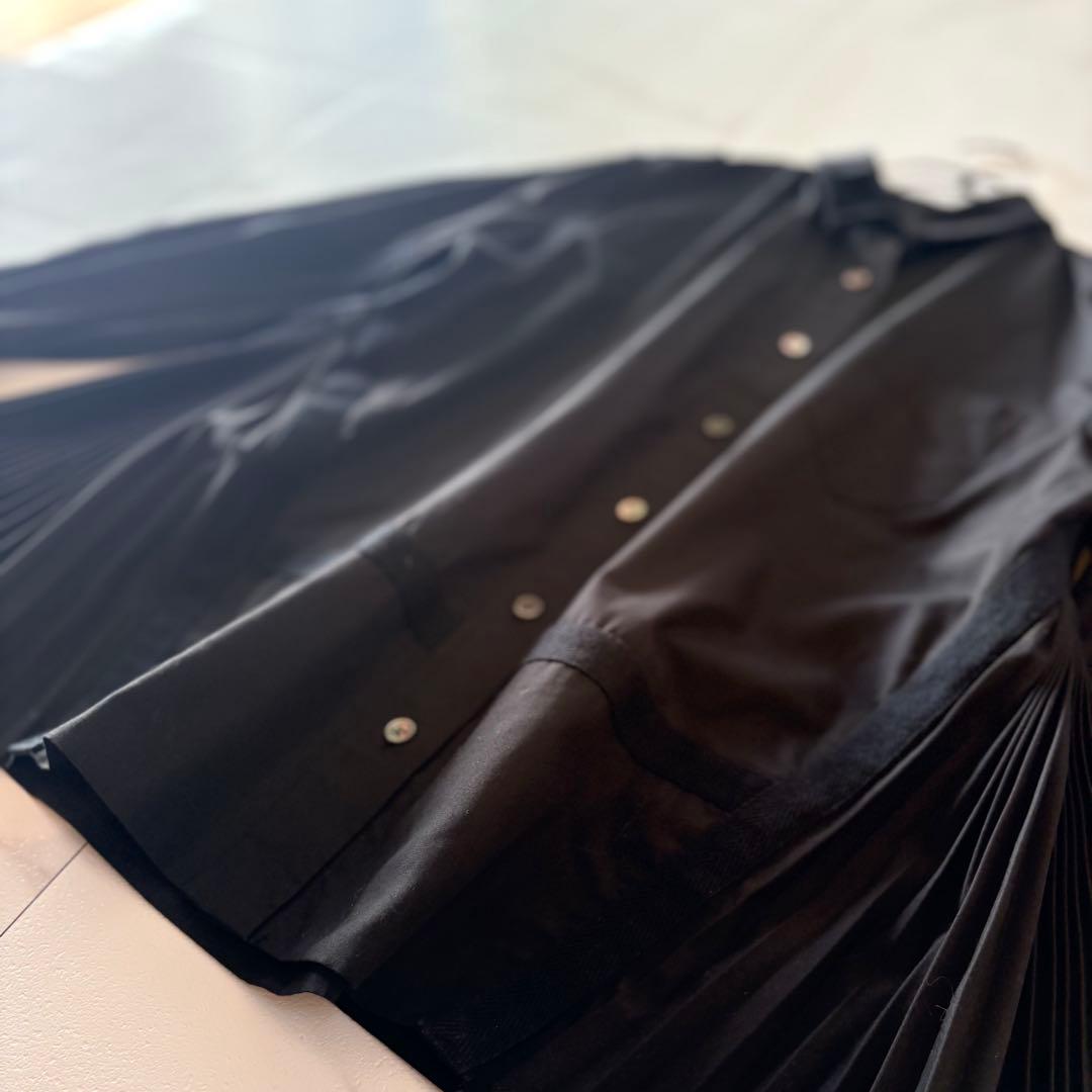 sacai ベロアシャツブラウス　黒　長袖　トップス　1size