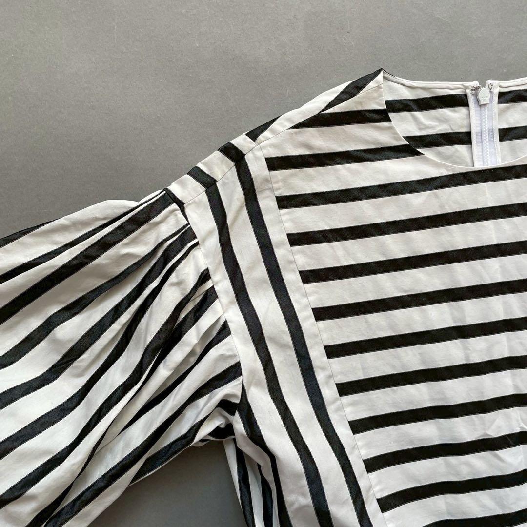 ◎美品◎ CYCLAS シクラス コットンシルク ストライプ 長袖ブラウス