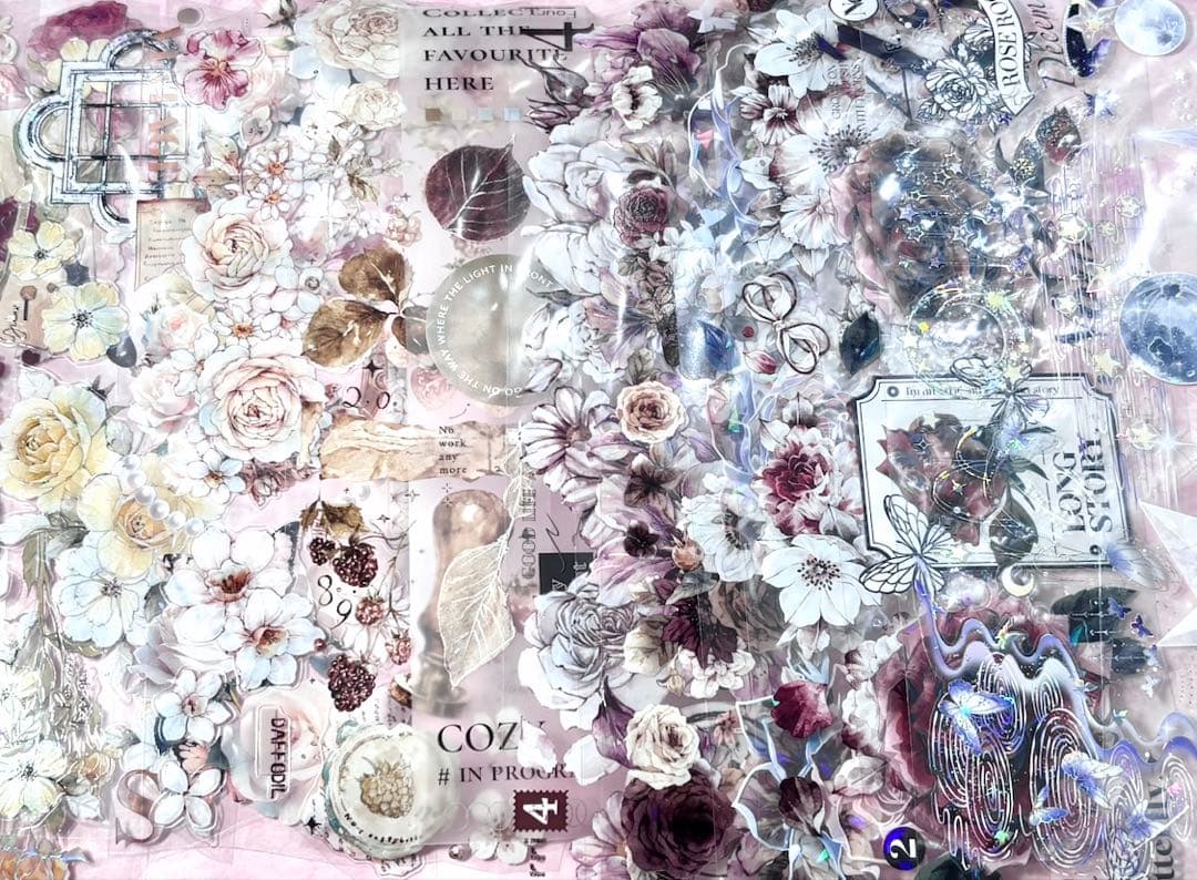 50枚セット 海外PETマステ切り売りセット お花 50-イ-L