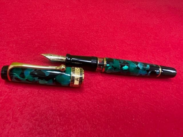 takaアウロラ オプティマ グリーン万年筆 14K EF 付属品付