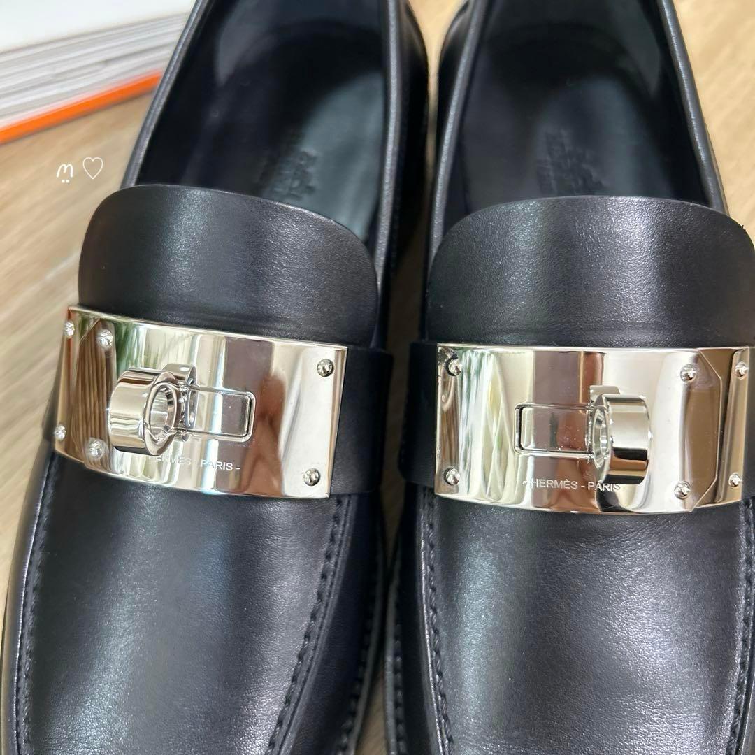HERMESエルメス　ホット　37.5　ケリーバックルモカシン　ローファー　現行