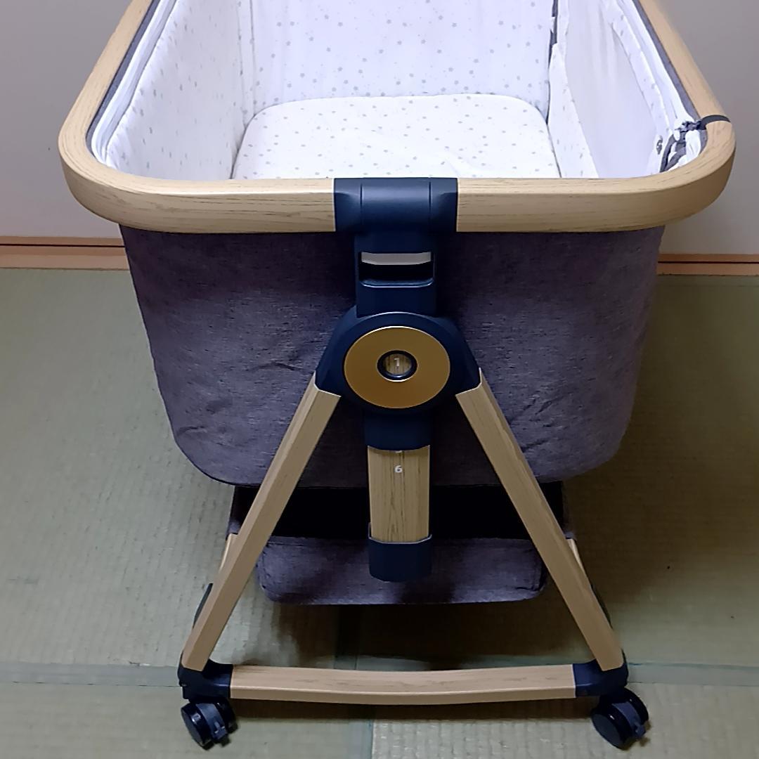 HZDMJ 折りたたみ　ベビーベッド　添い寝　グレー　取扱説明書・収納袋付属