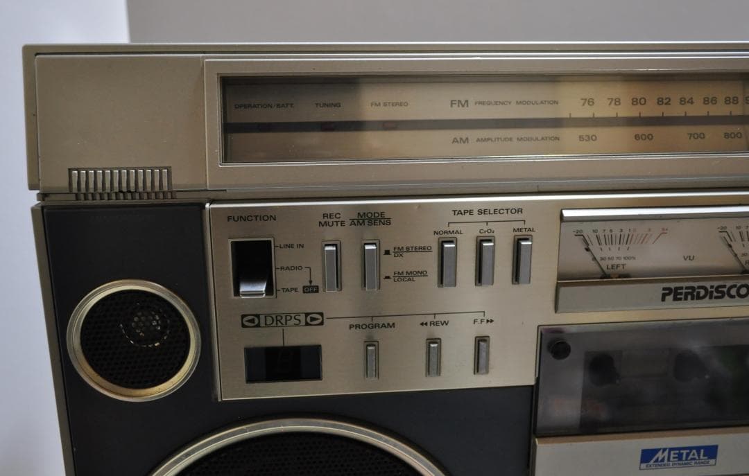 希少 日立 パディスコ ラジカセ TRK-8600 青 レトロラジオ 動作品