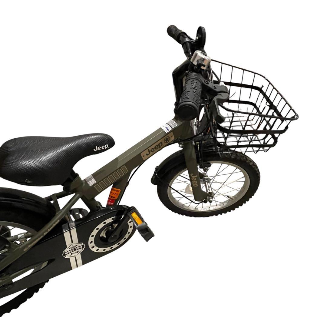 【美品】jeep je-16g 16インチ オリーブグリーン自転車キッズバイク