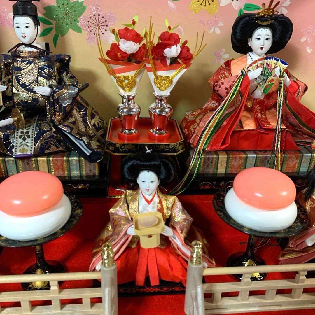 雛飾り　ガラスケース　雛人形　お内裏様　美品　オルゴール付　1368
