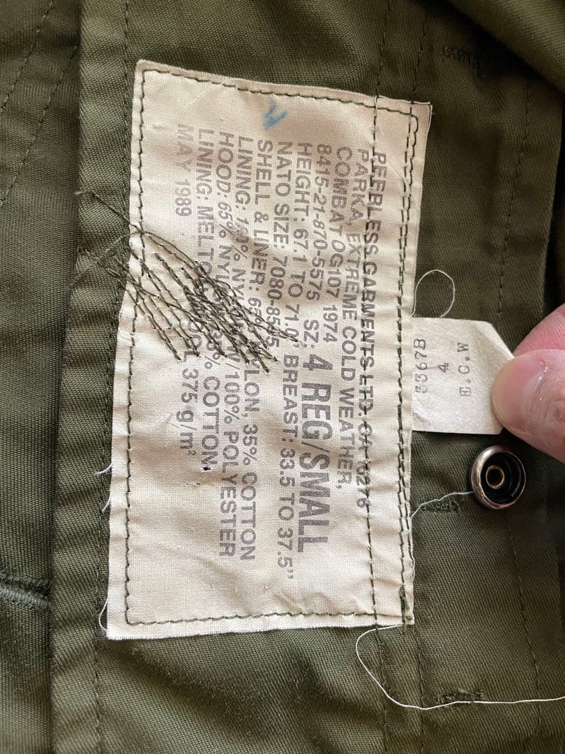 n*o様 カナダ軍　実物　ECW モッズコート　80's small regul