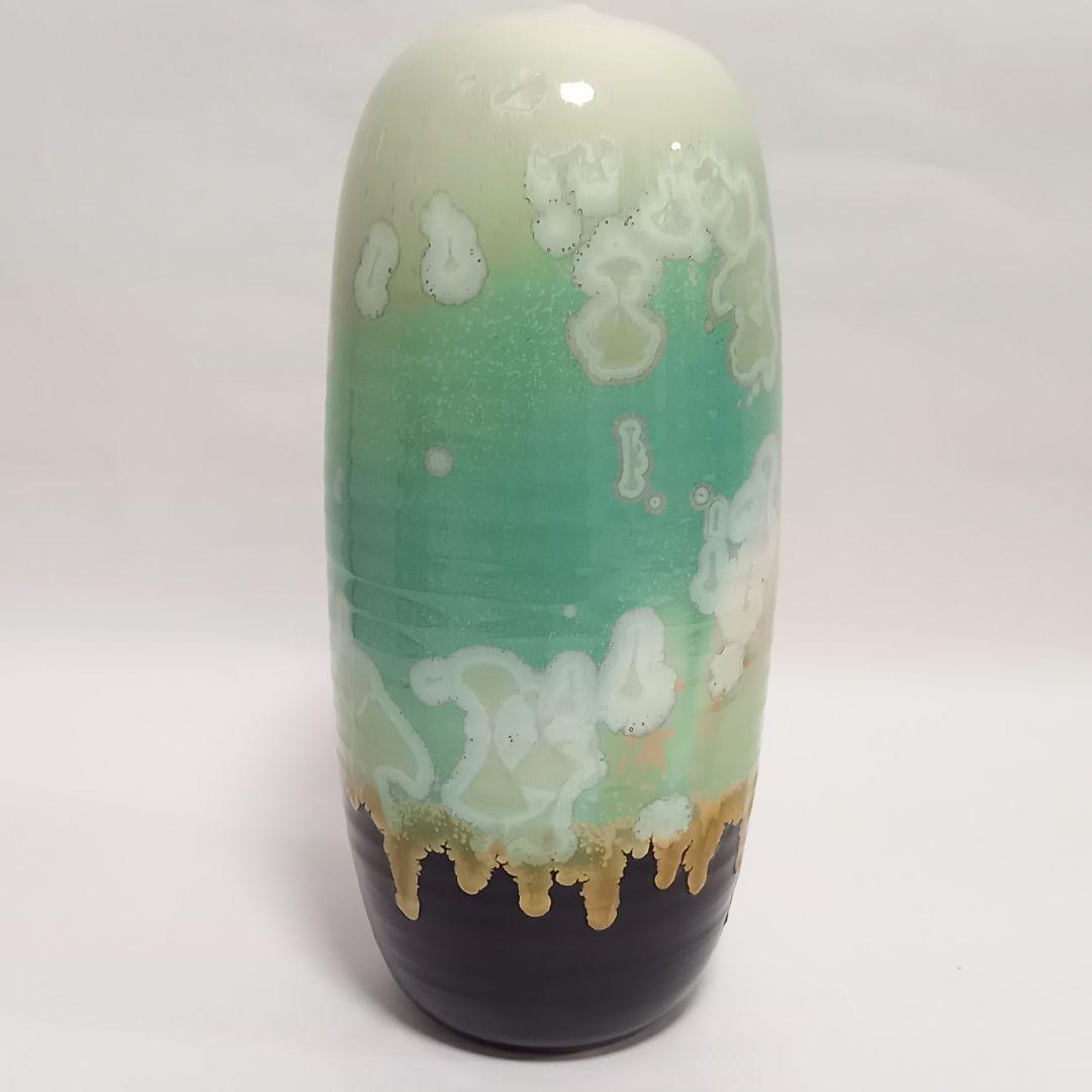 花器 彩墨結晶釉 孫超作　台湾　中国美術　国家文芸賞　陶磁器　花瓶　飾り壺