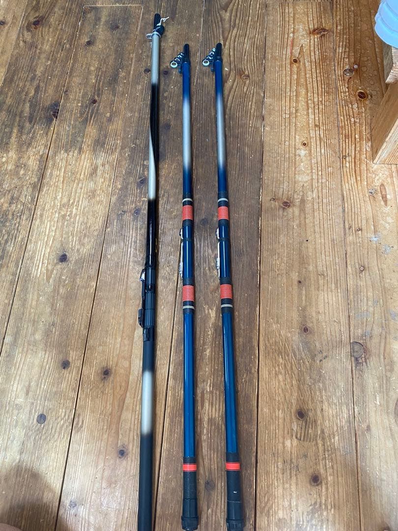 ✴︎Daiwa磯竿3本セット&ガイド不備品3本おまけ付き※画像❻
