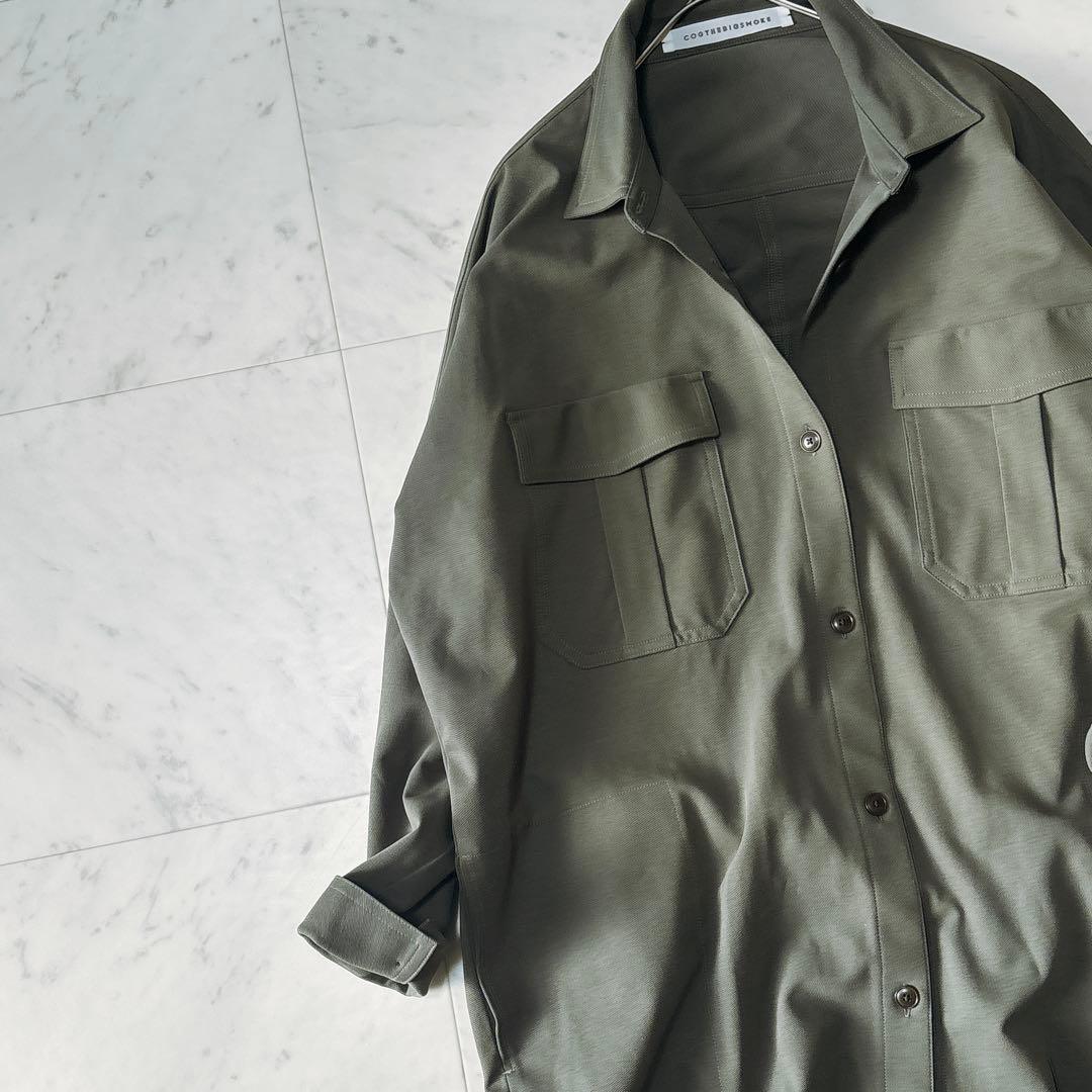 極美品 コグザビックスモーク ゆったり サファリシャツ ロングシャツ コクーン