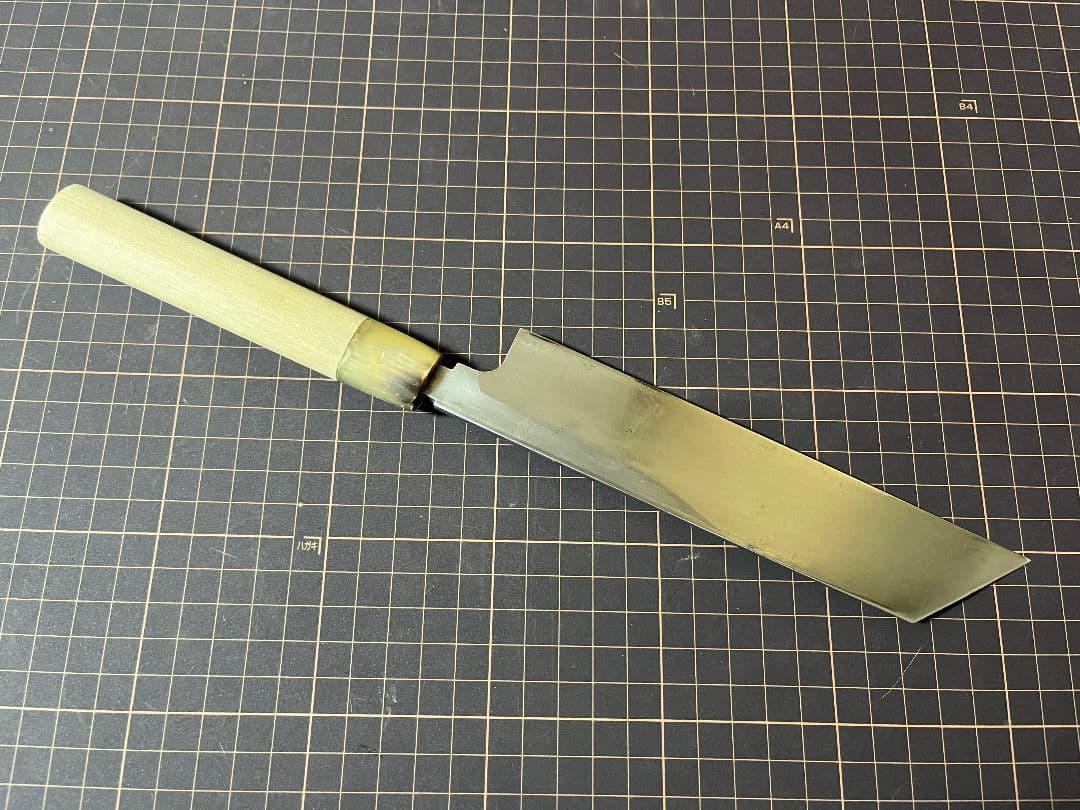 KK正本総本店 むきもの 薄刃包丁 白水牛柄 白鋼ニ 18cm 鞘付き