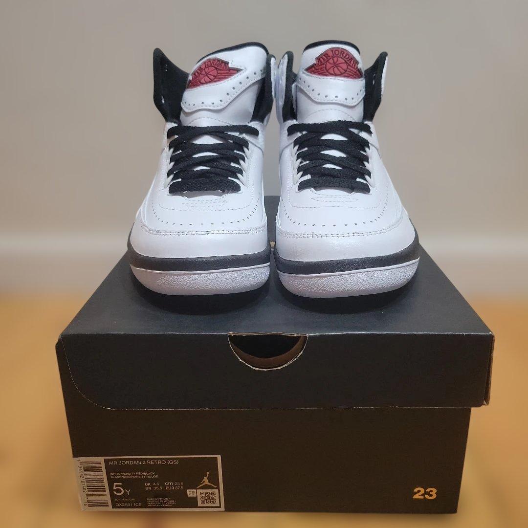 Air Jordan 2 Retro GS　ホワイト/レッド 5Y　23.5cm