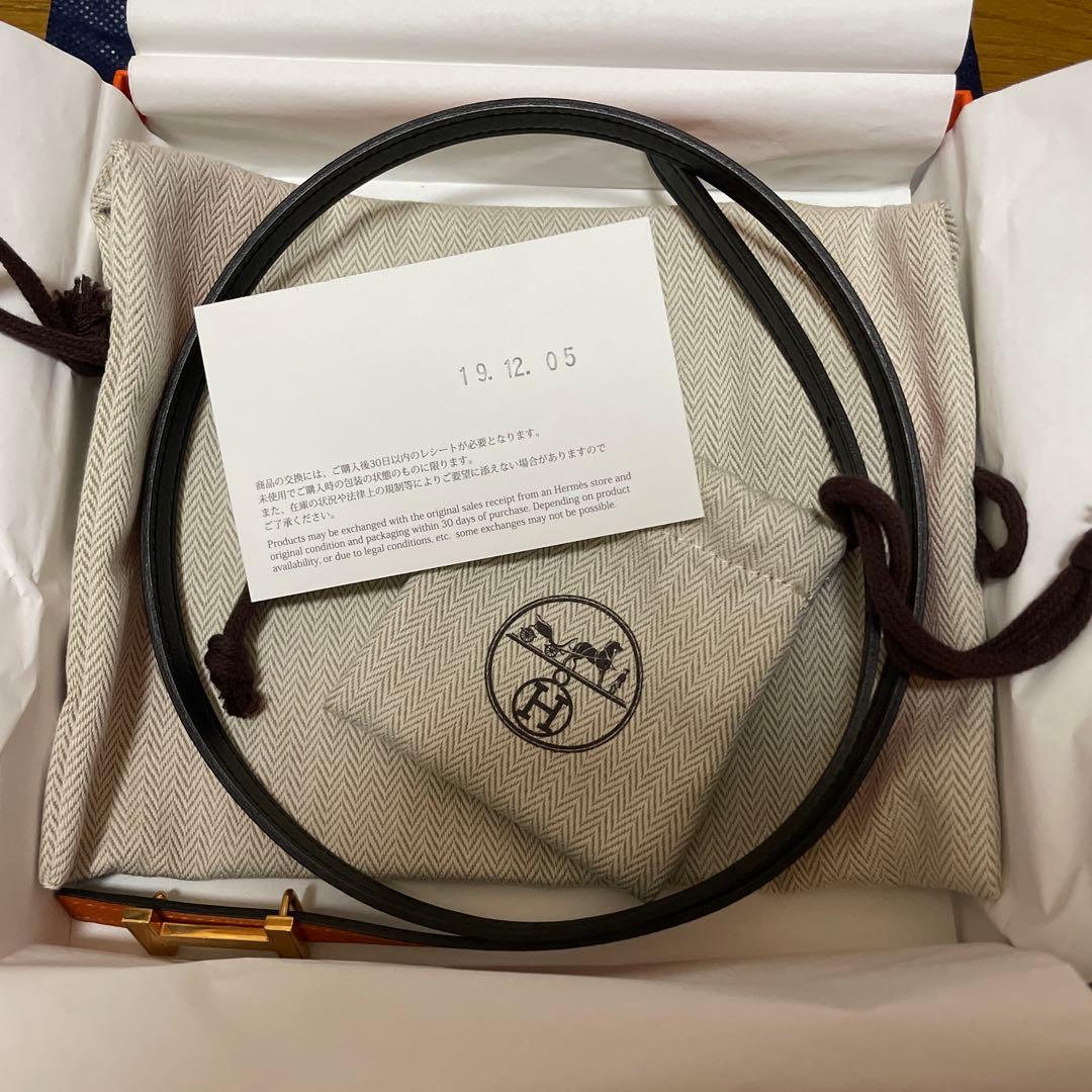 HERMES オレンジ ブラック ベルト　最終値下げ