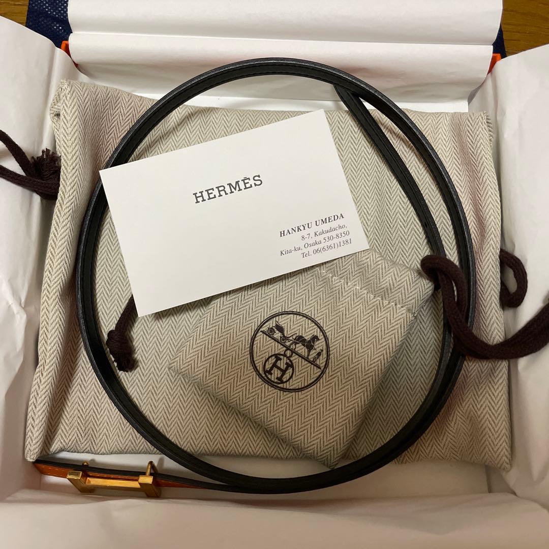HERMES オレンジ ブラック ベルト　最終値下げ