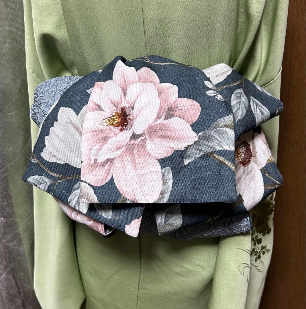 大人の兵児帯、木蓮柄、syamacchiです