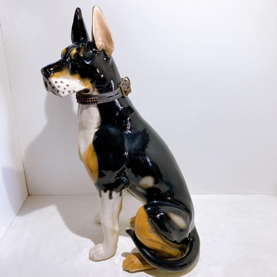 ベルジアン ドーベルマン 置物 オーナメント オブジェ 陶器製品 86cm