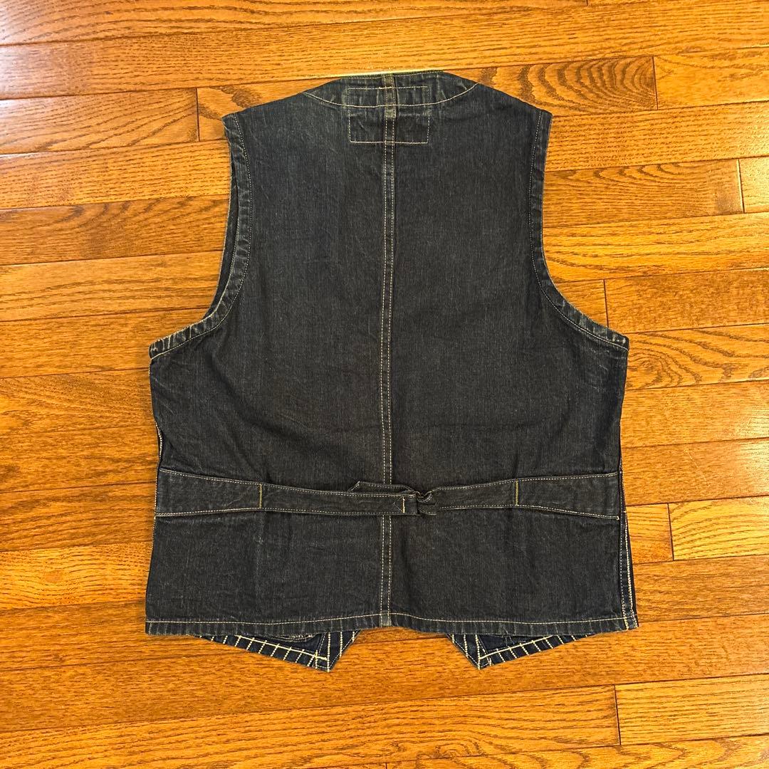 シュガーケーン 9oz インディゴ ウォバッシュ ストライプ ベスト 36