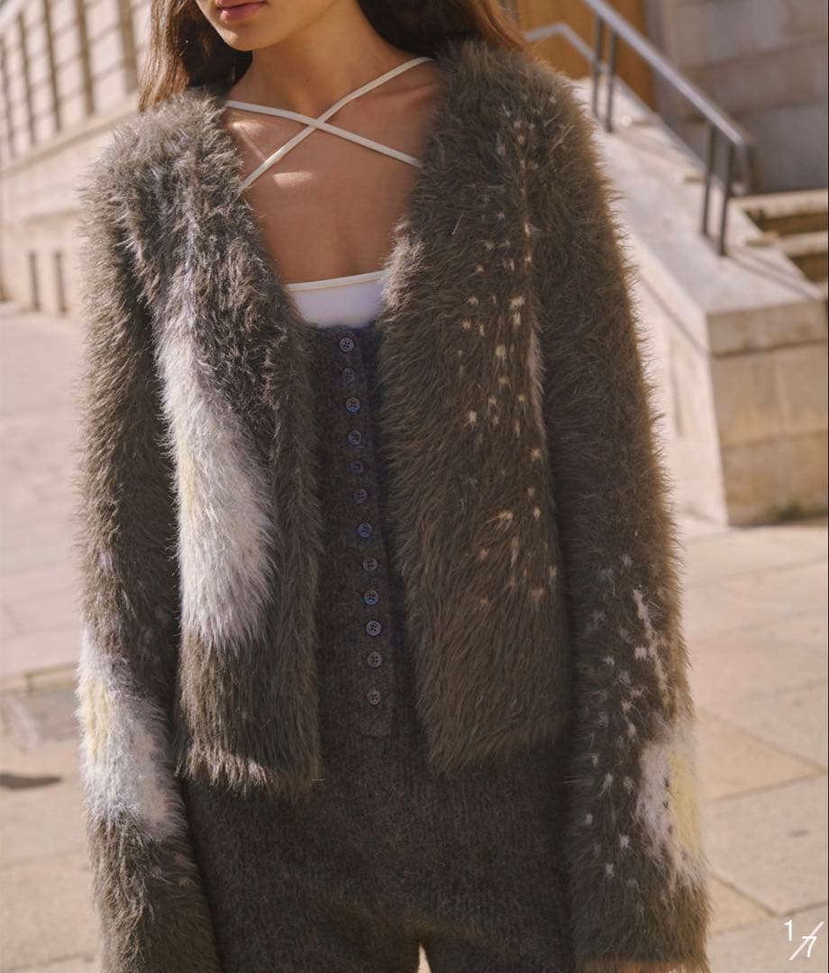 TELOPLAN Tia Cardigan Gray ニットカーディガン