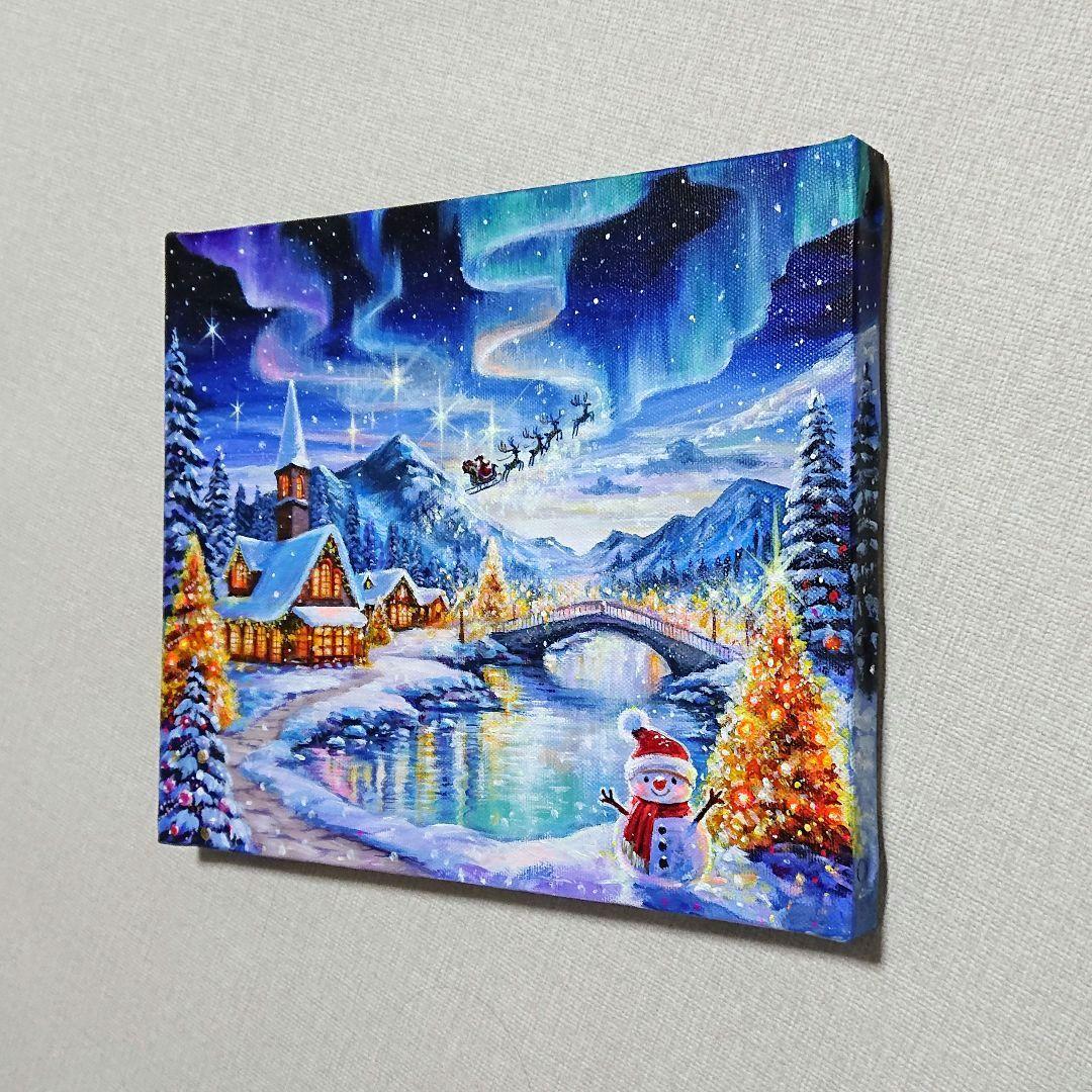 ♡*)様 【オーロラの夜】アクリル画 F3 風景画 絵画