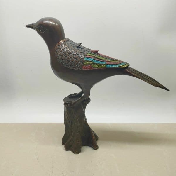 銅器 カササギ鳥薫炉 薫香炉 茶道具 香道具 装飾品 工芸品 置物