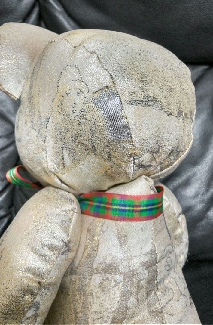 テディベア　西陣織　正絹　ぬいぐるみ　希少　一点もの　ヴィンテージ