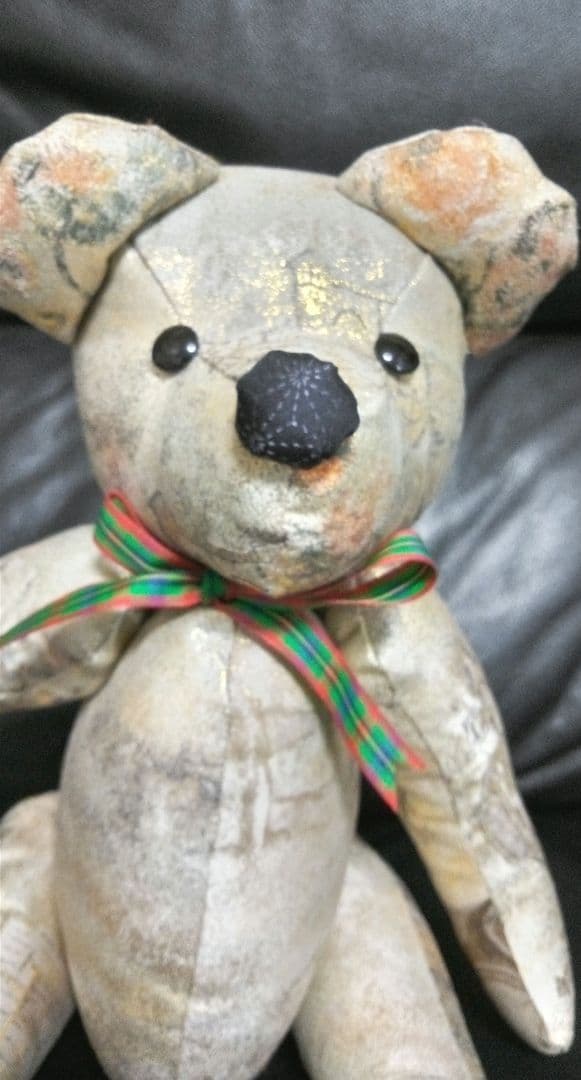 テディベア　西陣織　正絹　ぬいぐるみ　希少　一点もの　ヴィンテージ