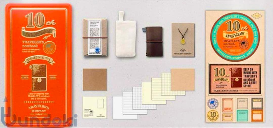 ★新品未使用★トラベラーズノート ミニ《10周年缶》セット グリーン缶／ノート黒