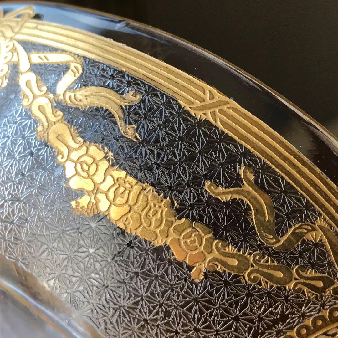 素敵な★オールドサンルイSt LouisサフォSaphoクリスタル石鹸入れ☆金彩