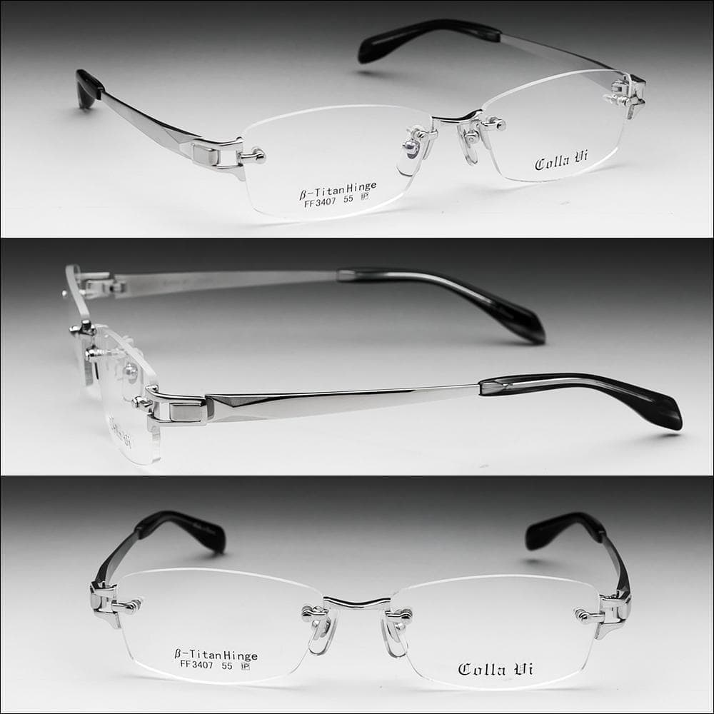 新品 ツーポイント チタン スクエア シルバー FF3407 度付き レンズ無料