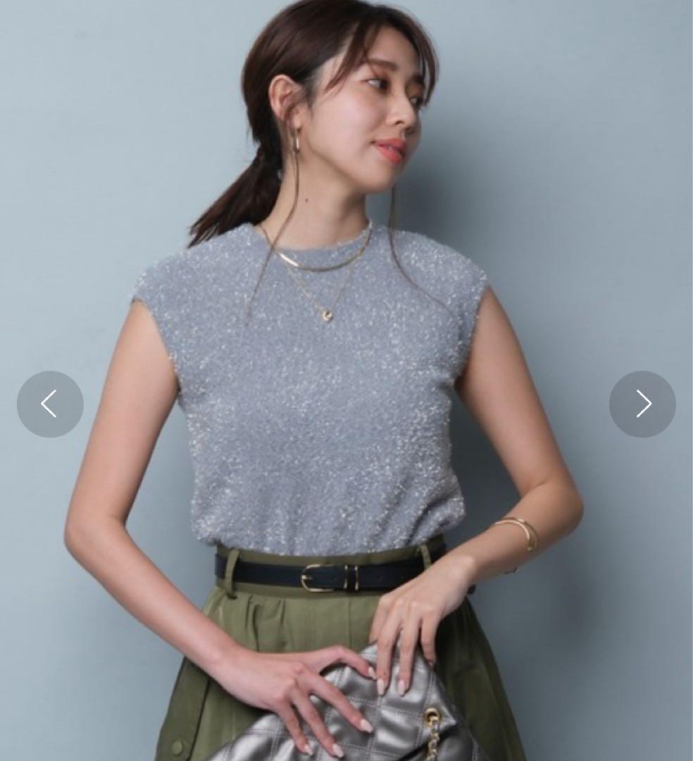 新品未使用　ジャスグリッティー　ラメニットアンサンブル　グレー2