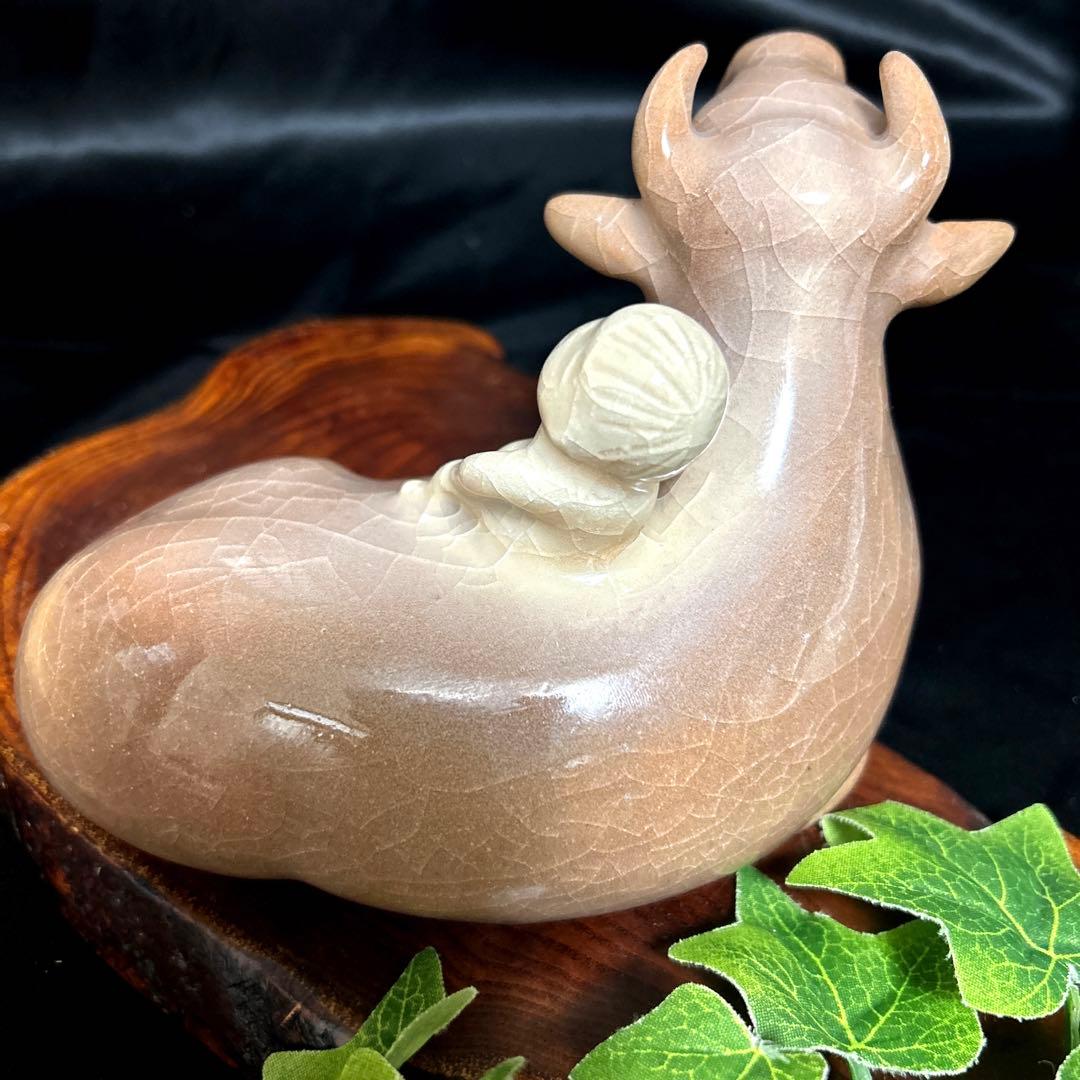 新品　骨董品　清水焼　京焼　西川實　深草窯　童牛　置物　インテリア　オブジェ
