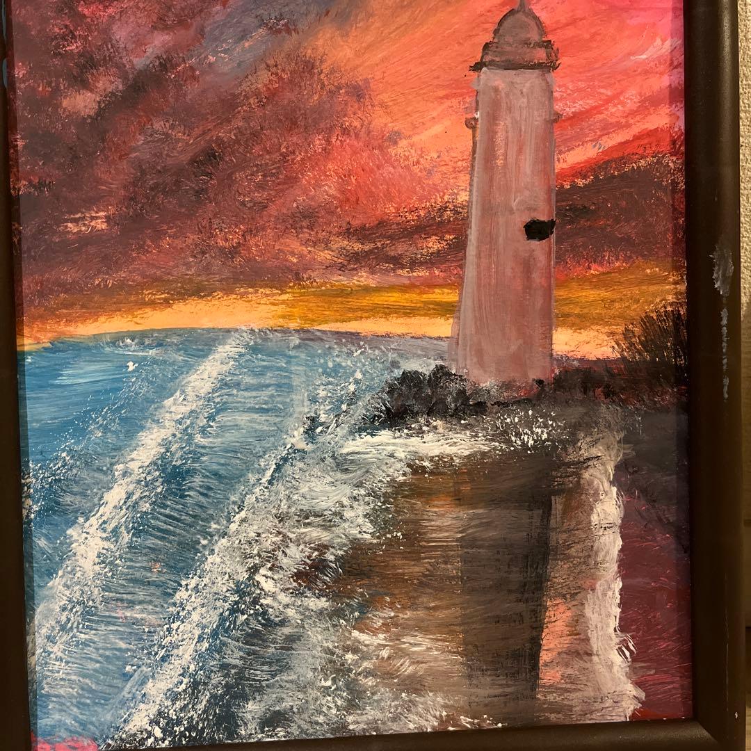 灯台の油彩画27✖️25