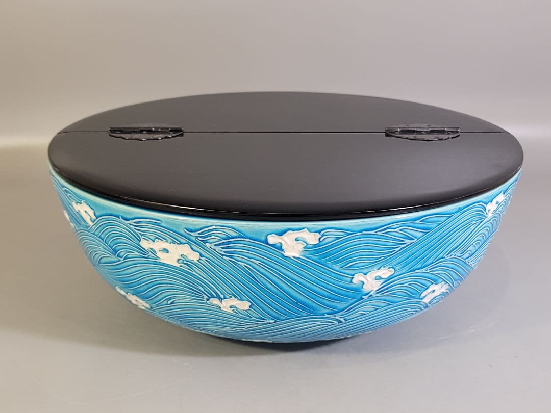 DT570 茶道具 中村翠嵐造 コウチ波頭水指 共箱 美品