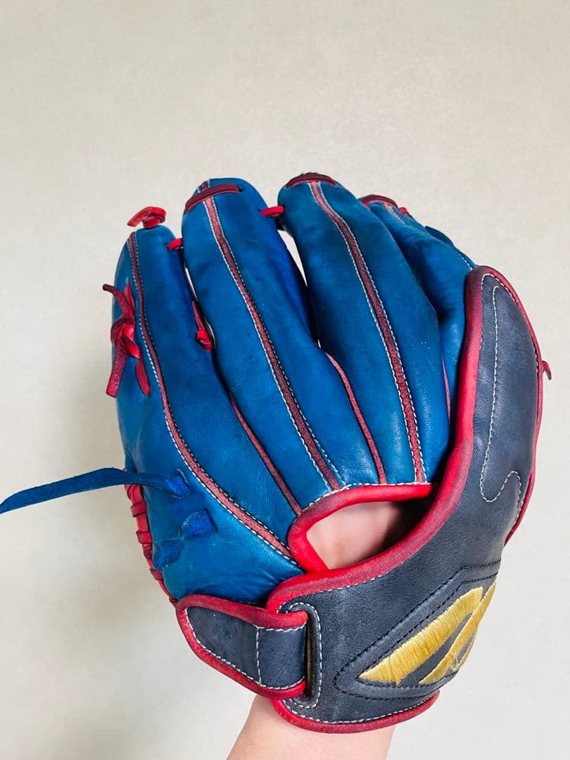 ✨美品✨ミズノ　MIZUNO 野球グローブ　青　ブルー　旧ミズノ　希少品❣️