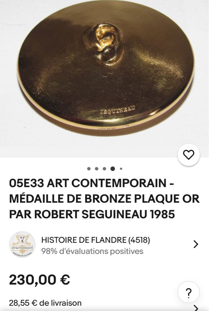 ロベール・セグノー メダル 1985年製 コンテンポラリーアート