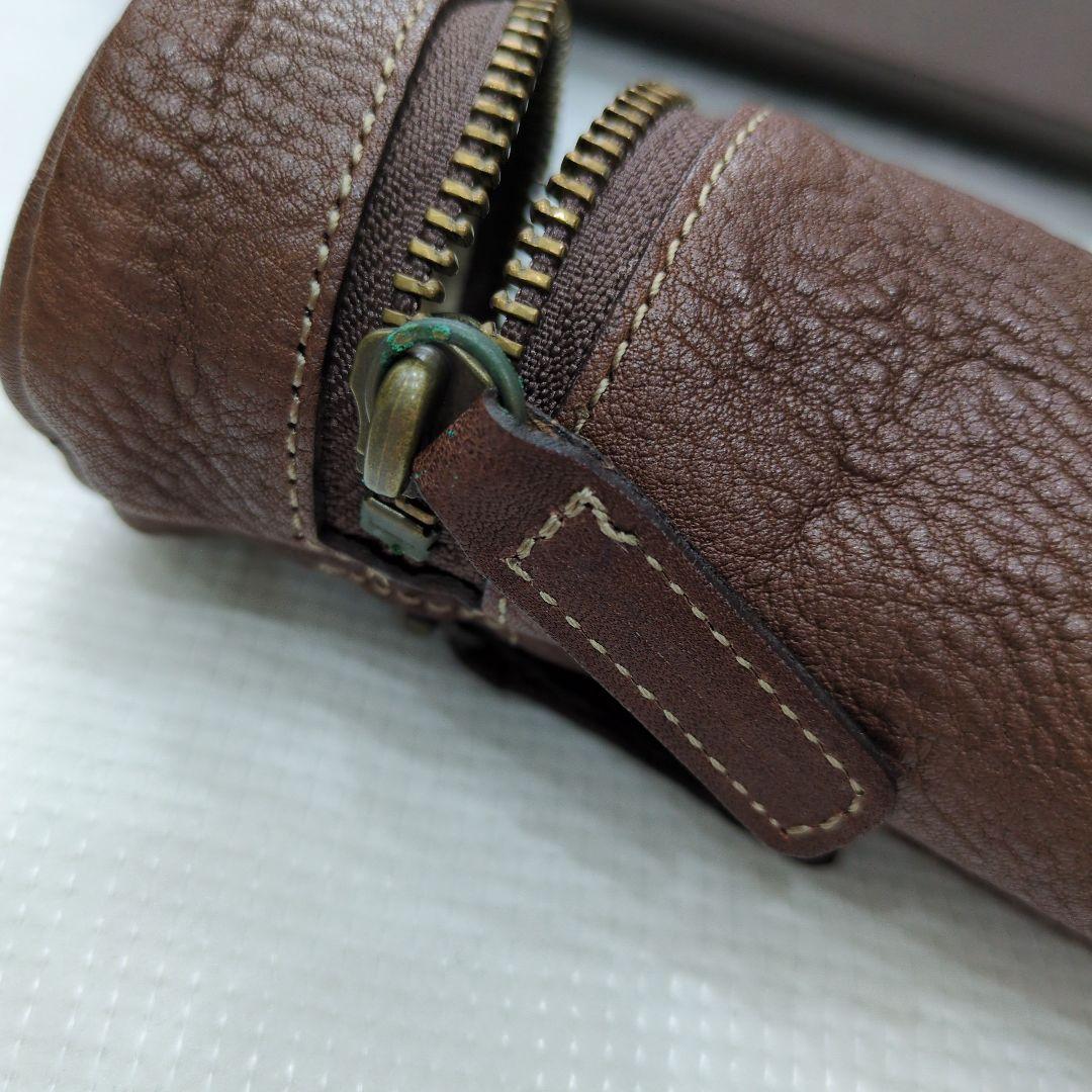 土屋鞄　ドラムペンケース ブラウン