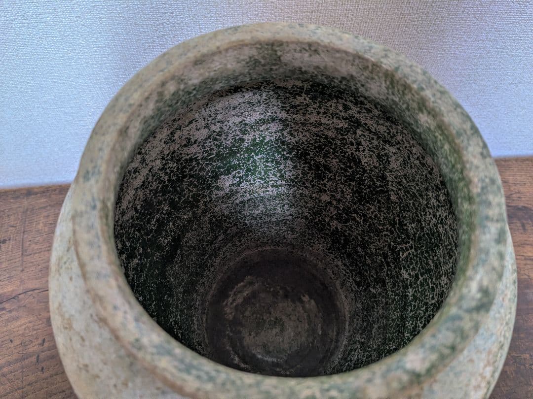 漢　緑釉　壺　中国　古美術