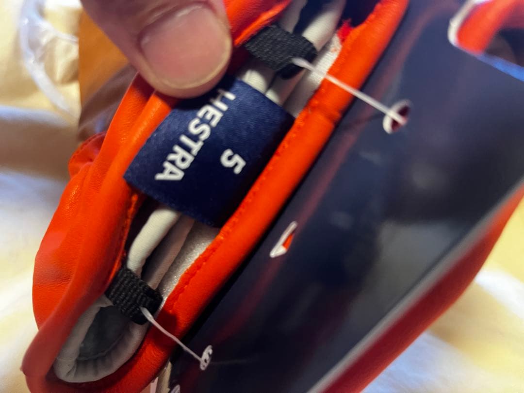 Hestra ミトングローブ サイズ5 オレンジ/ブラウン