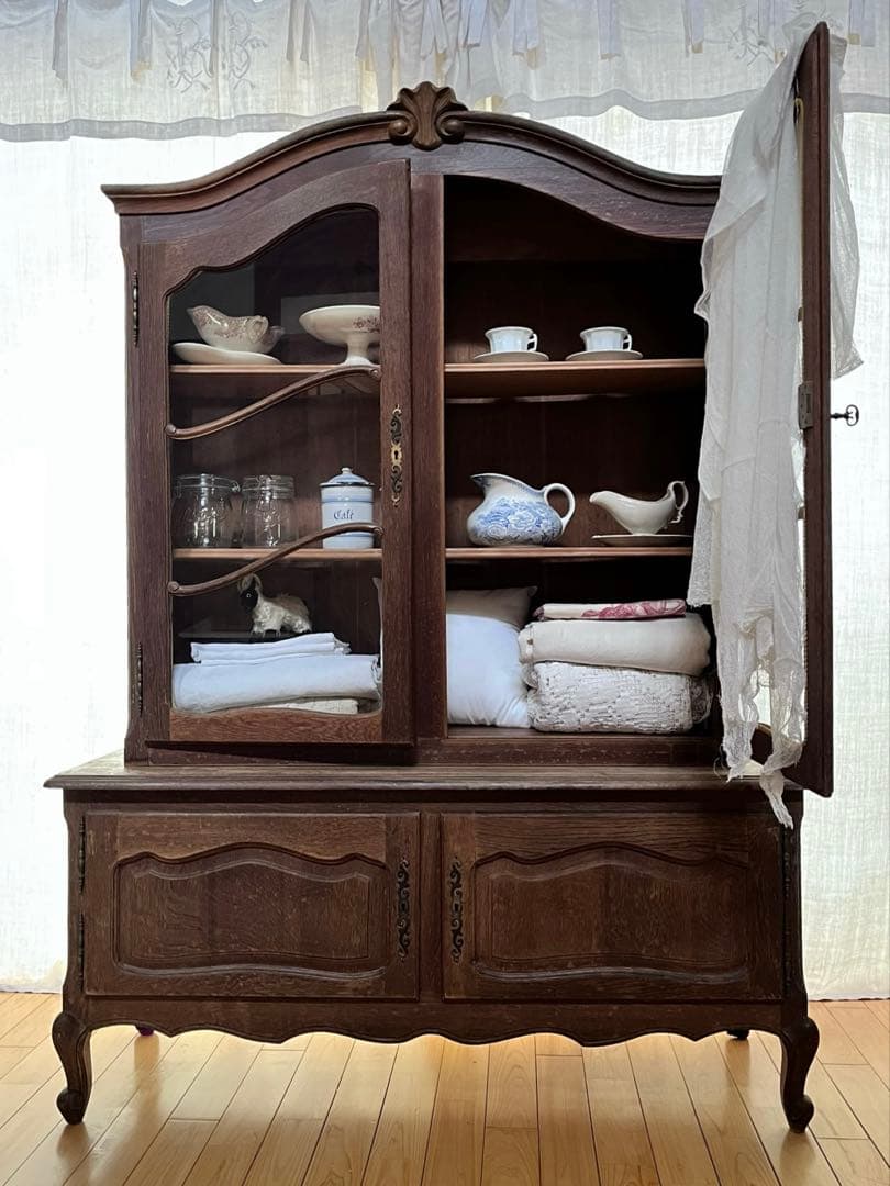 【美品】フランスアンティーク ルイ15世 オーク材の装飾家具 送料込[3295]