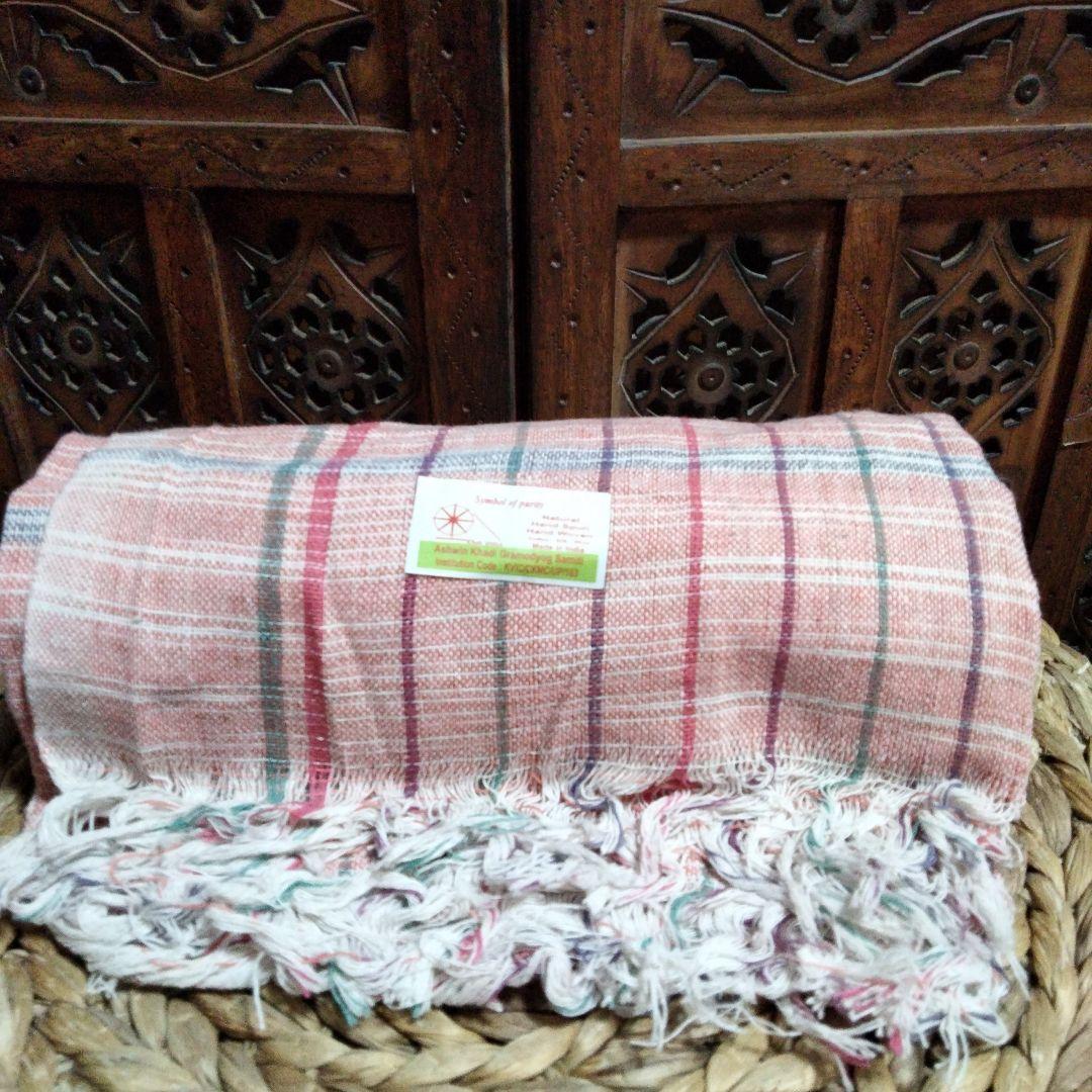 ●KRN●インド製 手織りのカディコットン ガムチャ【6O-17〜19】